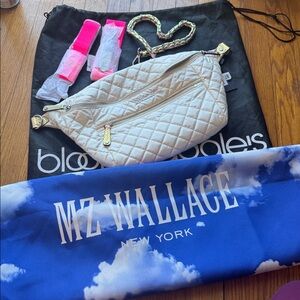 MZ Wallace - Metallic Quilted  Belt Bag - Silver- most stunning bag ever-